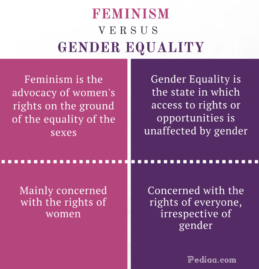 Difference Between Feminism and Gender Equality infographic
